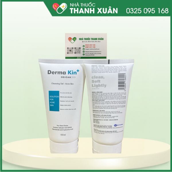 Derma Kin+ - Sữa rửa mặt cho da mụn giúp rửa sạch da dịu nhẹ